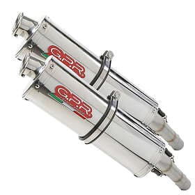 GPR Exhaust Systems Trioval Dual Slip On Hayabusa 1300 01-06 Homologated Muffler Silver