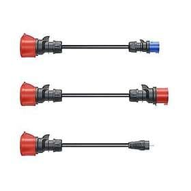 go-e Charger 22kW adapterset 3-fas och 1-fas samt schuko