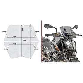 Givi A7708 Ktm Duke 790 Windshield Durchsichtig,Svart