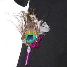 Corsage Påfågel Kristall