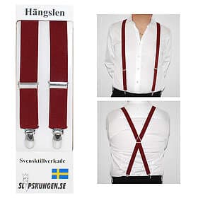 Svenska hängslen Smala Vinröda