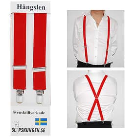 Svenska hängslen Smala Röda