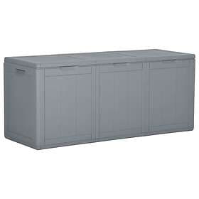 vidaXL Dynbox 270 liter grå PP-rotting 151235