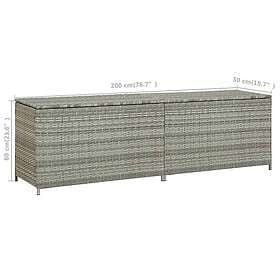 vidaXL Dynbox konstrotting 200x50x60 cm grå 46476