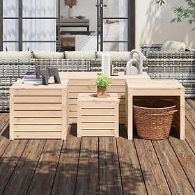 vidaXL Trädgårdslådor 4 delar massiv furu 3154666