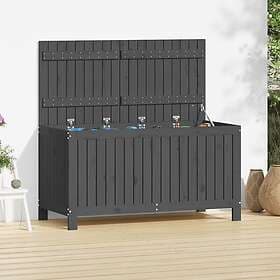 vidaXL Förvaringslåda grå 121x55x64 cm massiv furu 823845
