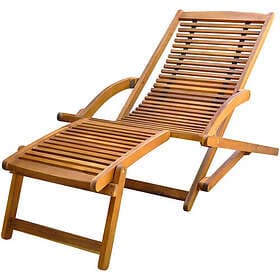vidaXL Däckstol med fotstöd massivt akaciaträ 41806