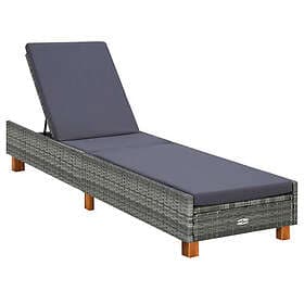 vidaXL Solsäng med dyna konstrotting grå 310475