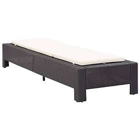 vidaXL Solsäng med dyna svart konstrotting 46234