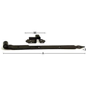 Habo Hakgångjärn 214 400mm Svart SB