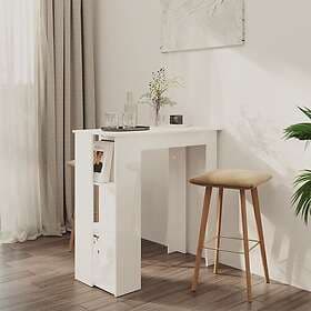 vidaXL Barbord med hylla vit högglans 102x50x103,5 cm konstruerat trä 809464