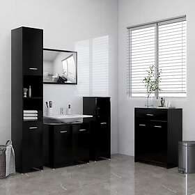 vidaXL Badrumsmöbler 4 delar svart 3071712