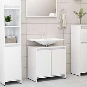 vidaXL Badrumsskåp vit högglans 60x33x61 cm spånskiva 802648