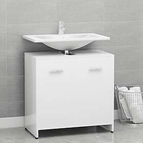 vidaXL Badrumsskåp vit högglans 60x33x61 cm konstruerat trä 802576