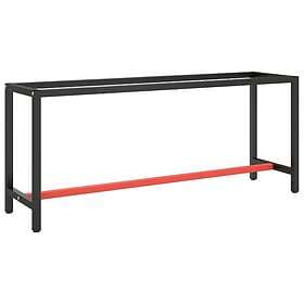 vidaXL Ram för arbetsbänk svart och matt röd 190x50x79 cm metall 151453