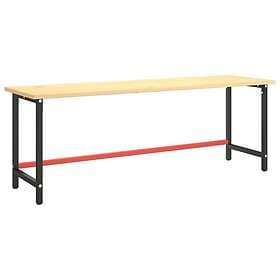 vidaXL Ram för arbetsbänk svart och matt röd 220x57x79 cm metall 151458