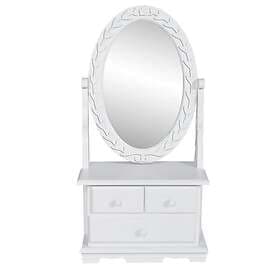 vidaXL Bordsspegel med justerbar oval spegel MDF 60627