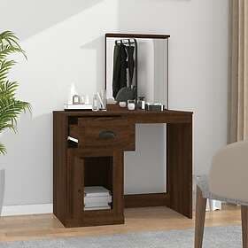 vidaXL Sminkbord med spegel brun ek 90x50x132,5 cm konstruerat trä 816767