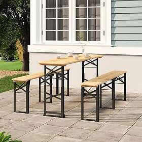 vidaXL Hopfällbart barbord 170x50x75/105 cm massiv gran 363114