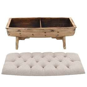 vidaXL Förvaringsbänk massivt trä och tyg 103x51x44 cm 245767