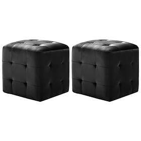 vidaXL Sittpuff 2 st svart 30x30x30 cm sammetstyg 278386