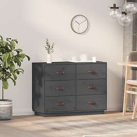 vidaXL Byrå grå 100x40x75 cm massiv furu 820144