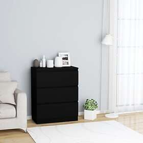 vidaXL Byrå svart 60x35x76 cm konstruerat trä 801383