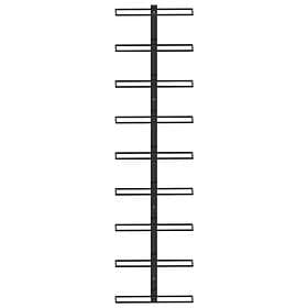 vidaXL Väggmonterat vinställ för 9 flaskor svart järn 289561