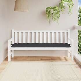 vidaXL Bänkdyna för trädgården svart 180x50x7 cm oxfordtyg 314975