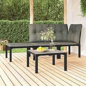 vidaXL Loungebord grå 55x55x31 cm DPC och stål 362800