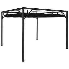 vidaXL Paviljong med infällbart tak 3x3 m antracit 47954