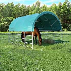 vidaXL Vindskydd för boskap PVC 3,7x3,7 m grön 3056433