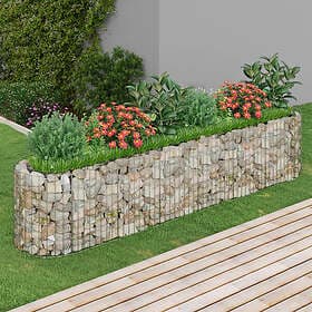 vidaXL Planteringsgabion galvaniserat järn 260x50x50 cm 152026