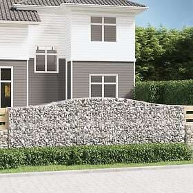 vidaXL Gabioner bågformade 7 st 400x50x120/140 cm galvaniserat järn 3145974