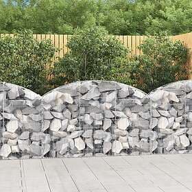 vidaXL Gabion bågformad 150x30x80/100 cm galvaniserat järn 153444