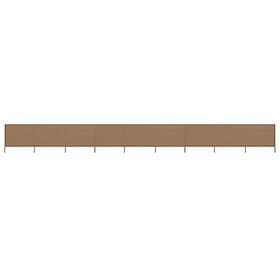 vidaXL Vindskydd 9 paneler tyg 1200x120 cm taupe 47195