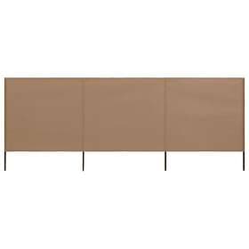vidaXL Vindskydd 3 paneler tyg 400x160 cm taupe 47151