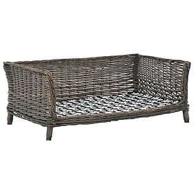 vidaXL Hundkorg med dyna grå 90x54x35 cm naturlig pil 170776