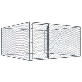 vidaXL Hundgård för utomhusbruk galvaniserat stål 2x2x1 m 170819