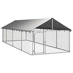 vidaXL Hundgård med tak för utomhusbruk 600x200x150 cm 171500