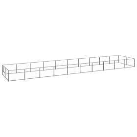 vidaXL Hundgård silver 20 m² stål 3082126