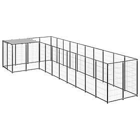 vidaXL Hundgård svart 7,26 m² stål 3082237