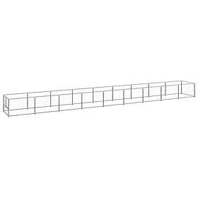 vidaXL Hundgård silver 9 m² stål 3082107