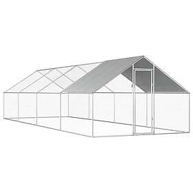 vidaXL Hönsbur för utomhusbruk 2,75x8x1,92 m galvaniserat stål 170791