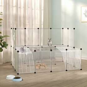 vidaXL Smådjursbur transparent 143x107x93 cm PP och stål 340570