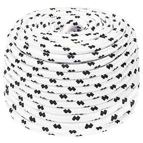 vidaXL Båtlina flätad vit 10 mm x 25 m polyester 152771