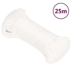 vidaXL Båtlina helvit 4 mm 25 m polypropylen 152539
