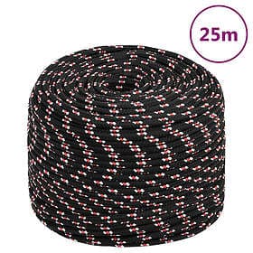 vidaXL Båtlina svart 6 mm 25 m polypropen 152337