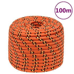 vidaXL Båtlina orange 14 mm 100 m polypropen 152676