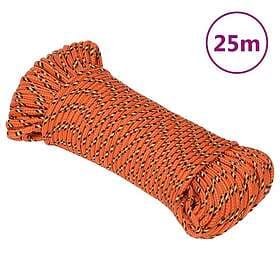 vidaXL Båtlina orange 3 mm 25 m polypropylen 152640